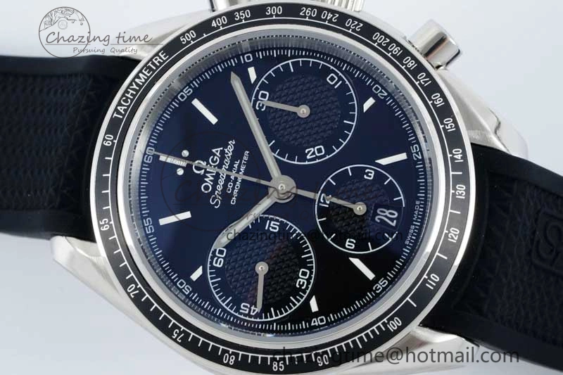 Speedmaster Racing Master SS HKF Best Edition Black Dial on Black Rubber Strap A7750