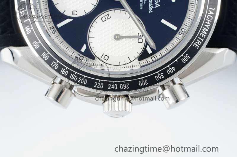 Speedmaster Racing Master SS HKF Best Edition Black White Dial on Black Rubber Strap A7750