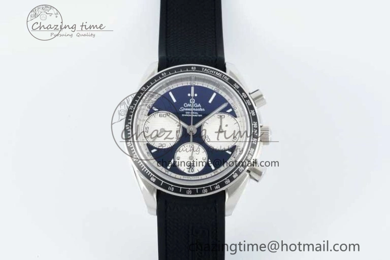 Speedmaster Racing Master SS HKF Best Edition Black White Dial on Black Rubber Strap A7750