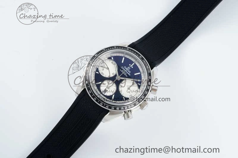Speedmaster Racing Master SS HKF Best Edition Black White Dial on Black Rubber Strap A7750