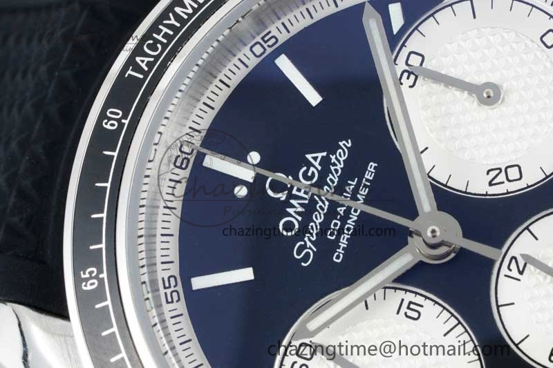 Speedmaster Racing Master SS HKF Best Edition Black White Dial on Black Rubber Strap A7750