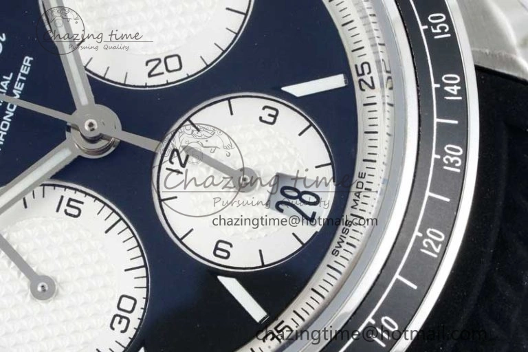 Speedmaster Racing Master SS HKF Best Edition Black White Dial on Black Rubber Strap A7750