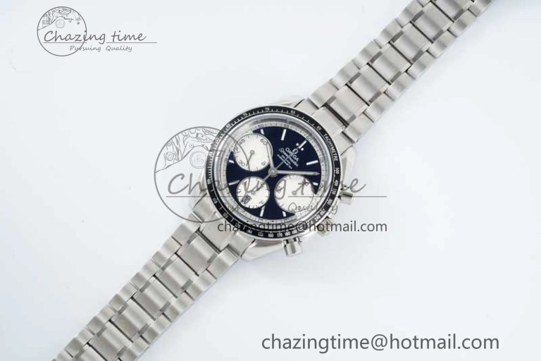 Speedmaster Racing Master SS HKF Best Edition Black White Dial on SS Bracelet A7750