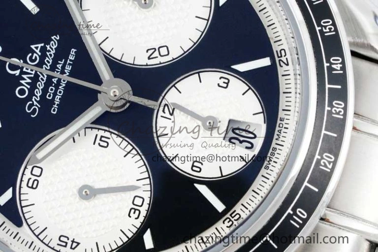 Speedmaster Racing Master SS HKF Best Edition Black White Dial on SS Bracelet A7750