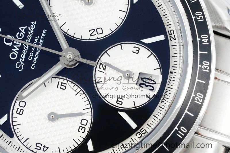 Speedmaster Racing Master SS HKF Best Edition Black White Dial on SS Bracelet A7750