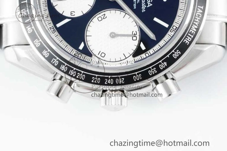 Speedmaster Racing Master SS HKF Best Edition Black White Dial on SS Bracelet A7750