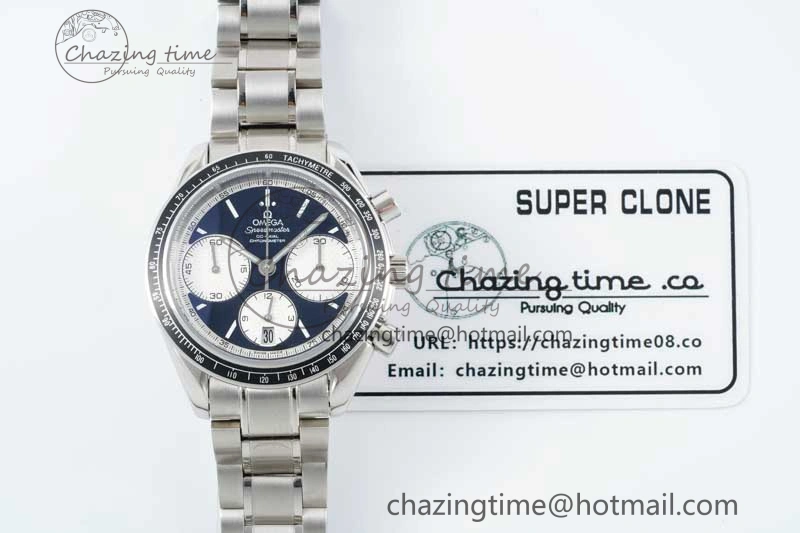 Speedmaster Racing Master SS HKF Best Edition Black White Dial on SS Bracelet A7750