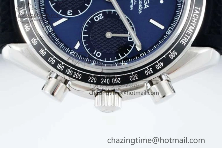 Speedmaster Racing Master SS HKF Best Edition Blue Black Dial on Black Rubber Strap A7750