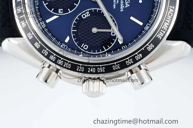 Speedmaster Racing Master SS HKF Best Edition Blue Black Dial on Black Rubber Strap A7750
