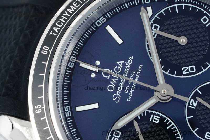 Speedmaster Racing Master SS HKF Best Edition Blue Black Dial on Black Rubber Strap A7750