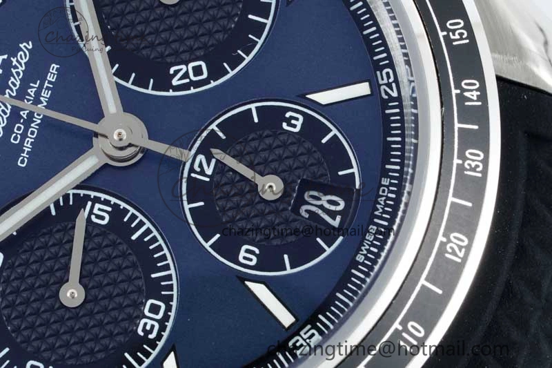 Speedmaster Racing Master SS HKF Best Edition Blue Black Dial on Black Rubber Strap A7750