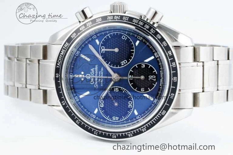 Speedmaster Racing Master SS HKF Best Edition Blue Black Dial on SS Bracelet A7750