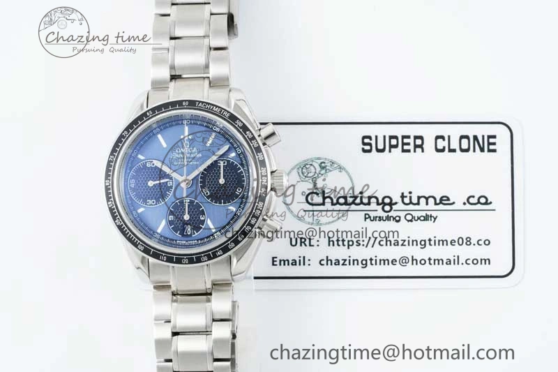 Speedmaster Racing Master SS HKF Best Edition Blue Black Dial on SS Bracelet A7750