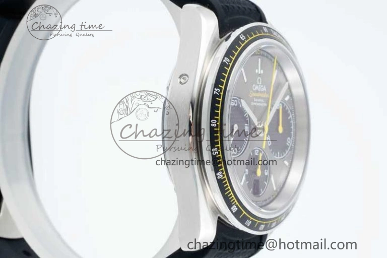 Speedmaster Racing Master SS HKF Best Edition Gray Black Dial on Black Rubber Strap A7750