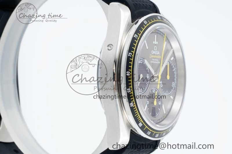 Speedmaster Racing Master SS HKF Best Edition Gray Black Dial on Black Rubber Strap A7750