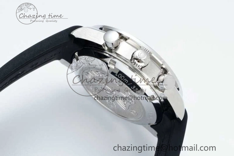 Speedmaster Racing Master SS HKF Best Edition Gray Black Dial on Black Rubber Strap A7750