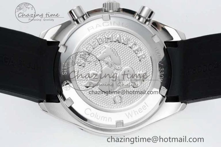 Speedmaster Racing Master SS HKF Best Edition Gray Black Dial on Black Rubber Strap A7750