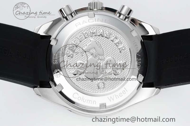 Speedmaster Racing Master SS HKF Best Edition Gray Black Dial on Black Rubber Strap A7750