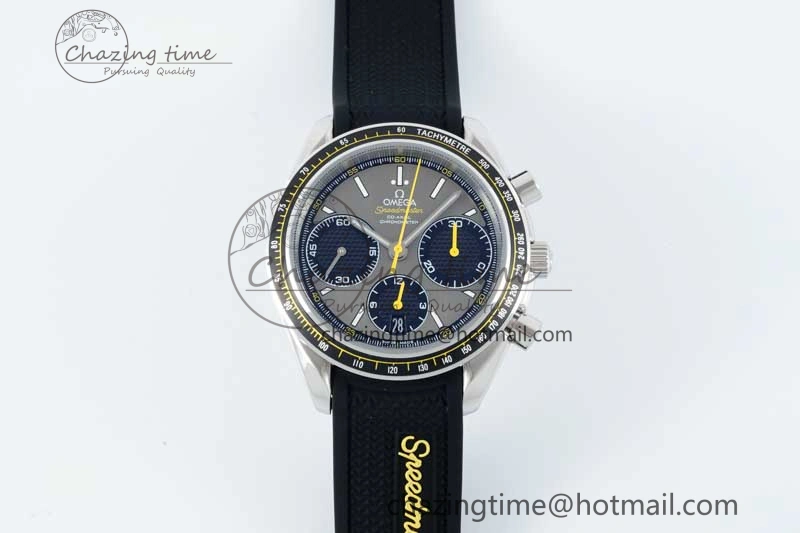 Speedmaster Racing Master SS HKF Best Edition Gray Black Dial on Black Rubber Strap A7750