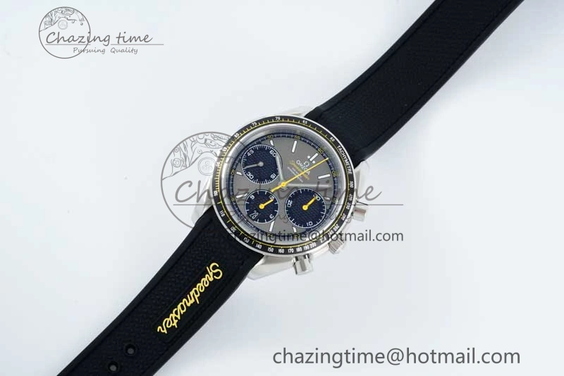 Speedmaster Racing Master SS HKF Best Edition Gray Black Dial on Black Rubber Strap A7750