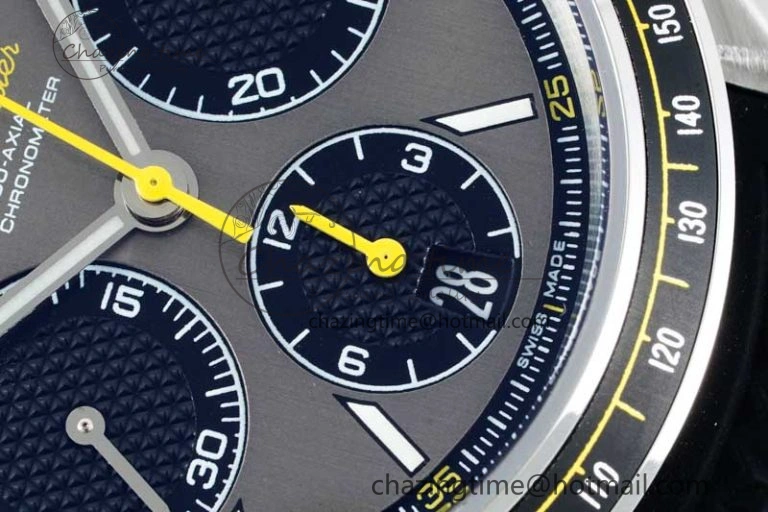 Speedmaster Racing Master SS HKF Best Edition Gray Black Dial on Black Rubber Strap A7750