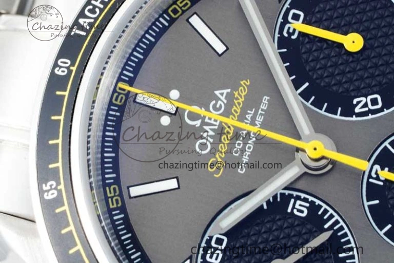 Speedmaster Racing Master SS HKF Best Edition Gray Black Dial on SS Bracelet A7750