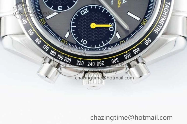 Speedmaster Racing Master SS HKF Best Edition Gray Black Dial on SS Bracelet A7750