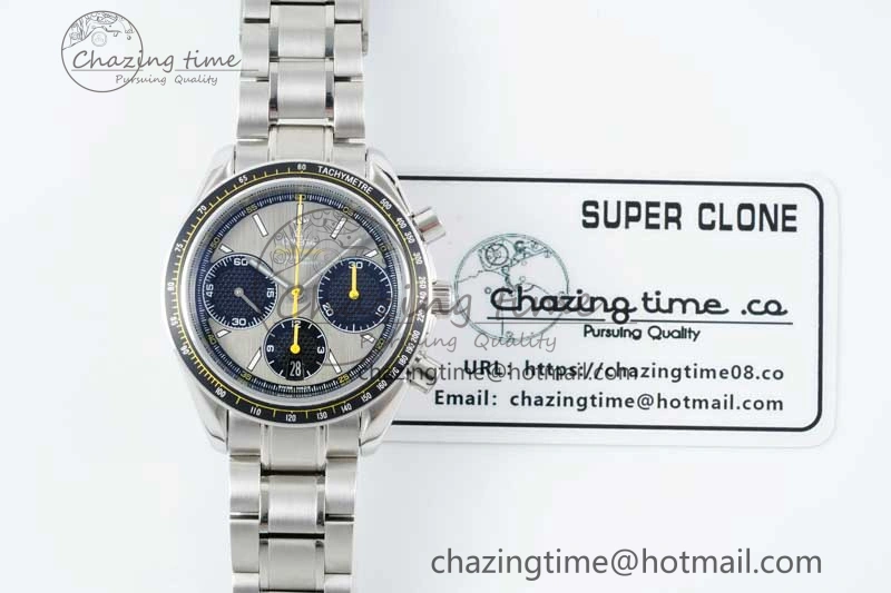 Speedmaster Racing Master SS HKF Best Edition Gray Black Dial on SS Bracelet A7750