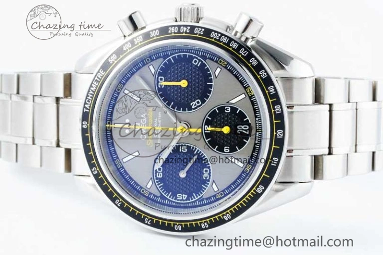Speedmaster Racing Master SS HKF Best Edition Gray Black Dial on SS Bracelet A7750