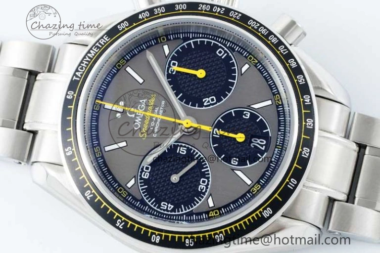 Speedmaster Racing Master SS HKF Best Edition Gray Black Dial on SS Bracelet A7750