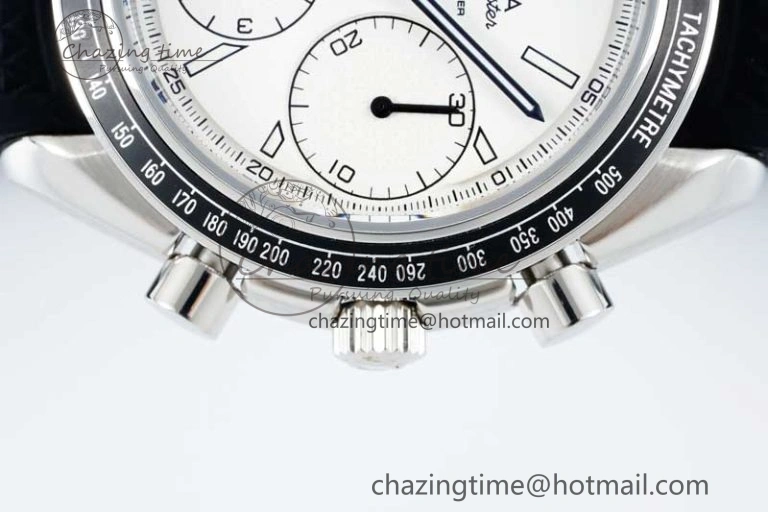 Speedmaster Racing Master SS HKF Best Edition White Dial on Black Rubber Strap A7750