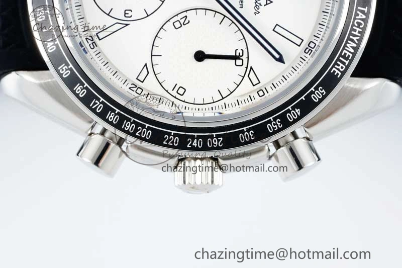 Speedmaster Racing Master SS HKF Best Edition White Dial on Black Rubber Strap A7750