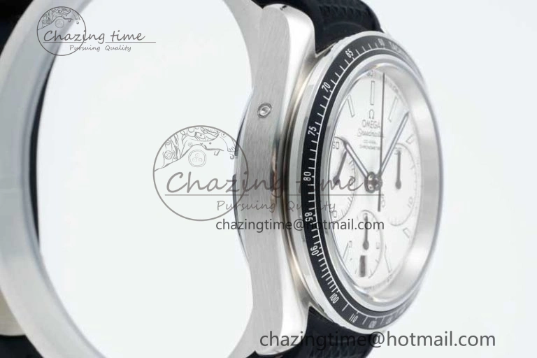 Speedmaster Racing Master SS HKF Best Edition White Dial on Black Rubber Strap A7750