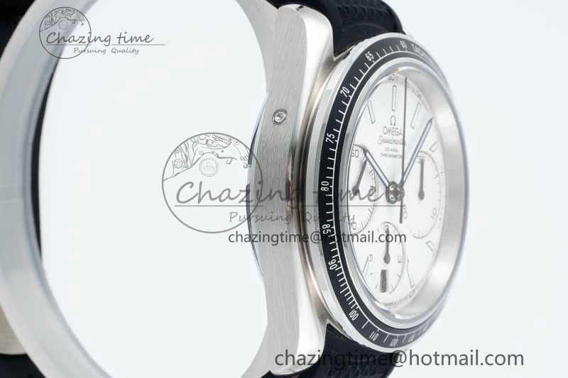 Speedmaster Racing Master SS HKF Best Edition White Dial on Black Rubber Strap A7750