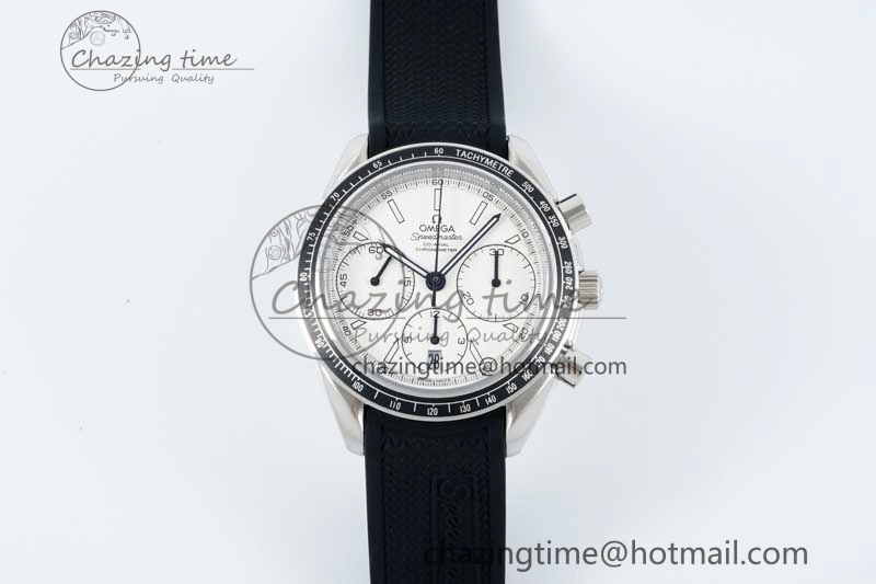 Speedmaster Racing Master SS HKF Best Edition White Dial on Black Rubber Strap A7750