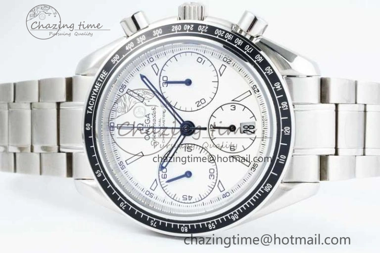 Speedmaster Racing Master SS HKF Best Edition White Dial on SS Bracelet A7750