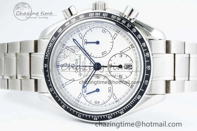 Speedmaster Racing Master SS HKF Best Edition White Dial on SS Bracelet A7750