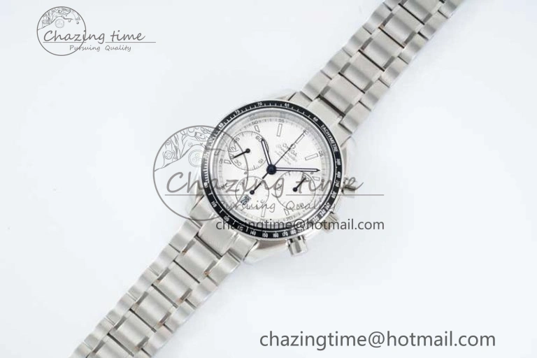 Speedmaster Racing Master SS HKF Best Edition White Dial on SS Bracelet A7750