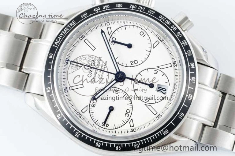 Speedmaster Racing Master SS HKF Best Edition White Dial on SS Bracelet A7750