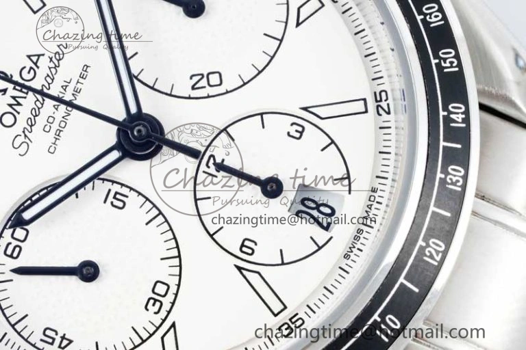 Speedmaster Racing Master SS HKF Best Edition White Dial on SS Bracelet A7750