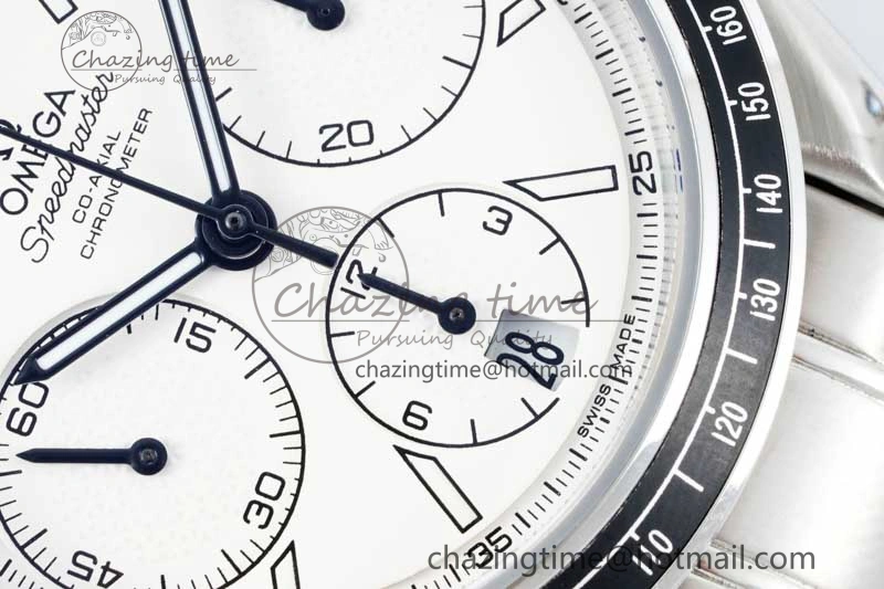 Speedmaster Racing Master SS HKF Best Edition White Dial on SS Bracelet A7750