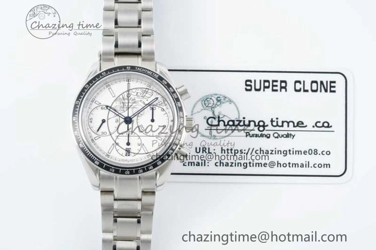 Speedmaster Racing Master SS HKF Best Edition White Dial on SS Bracelet A7750