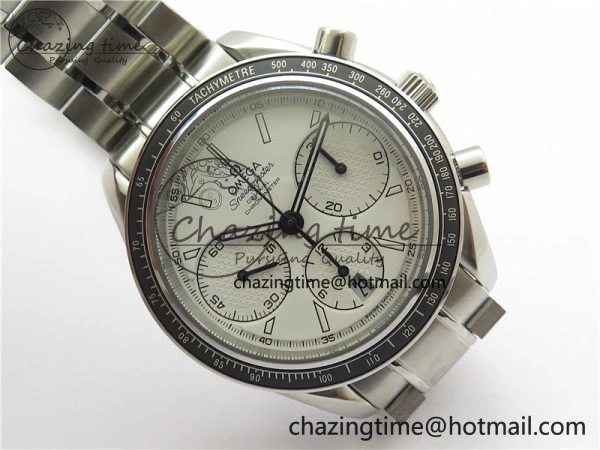 Speedmaster Racing Master SS HRF 1:1 Best Edition White Dial on SS Bracelet A7750