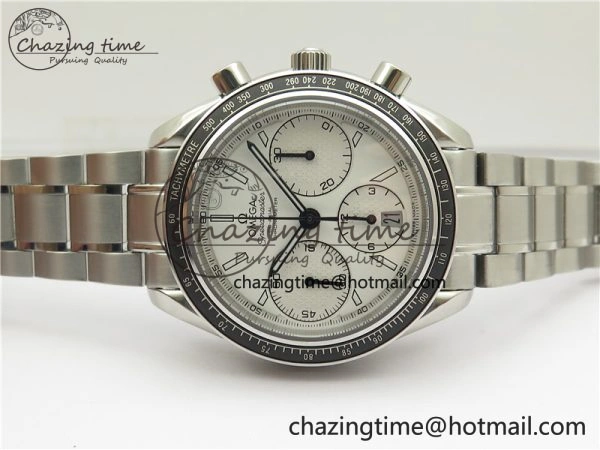 Speedmaster Racing Master SS HRF 1:1 Best Edition White Dial on SS Bracelet A7750
