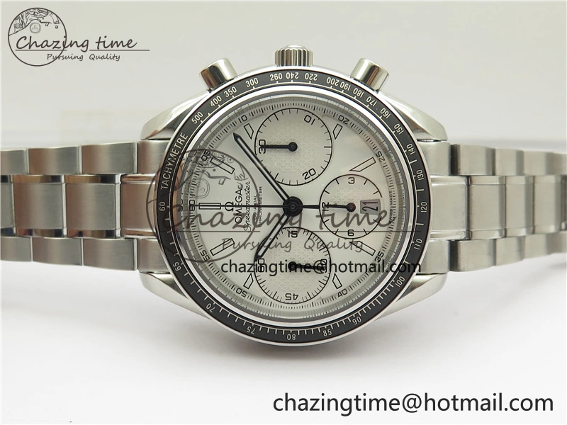 Speedmaster Racing Master SS HRF 1:1 Best Edition White Dial on SS Bracelet A7750
