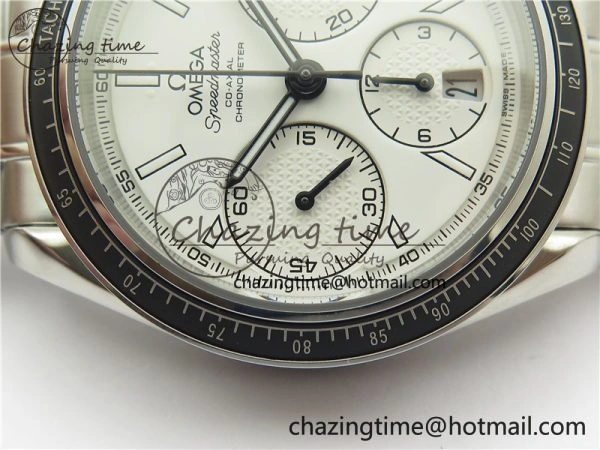 Speedmaster Racing Master SS HRF 1:1 Best Edition White Dial on SS Bracelet A7750