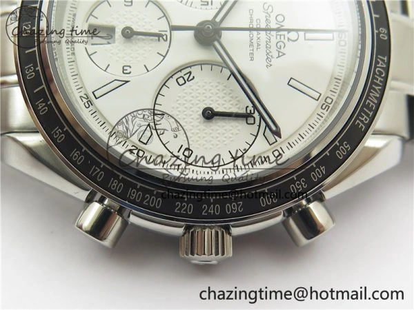 Speedmaster Racing Master SS HRF 1:1 Best Edition White Dial on SS Bracelet A7750