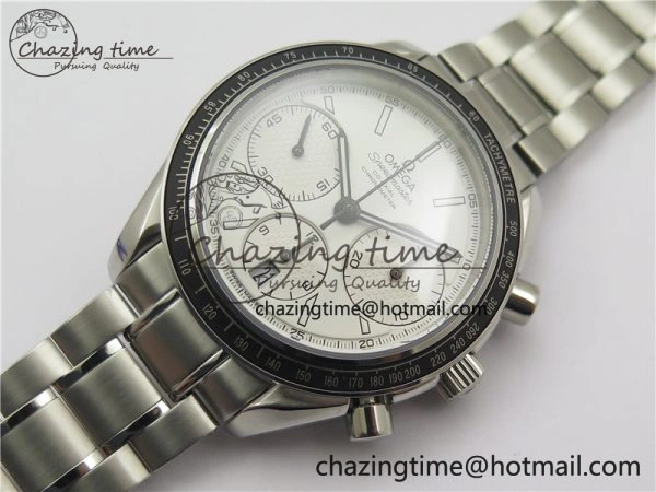 Speedmaster Racing Master SS HRF 1:1 Best Edition White Dial on SS Bracelet A7750
