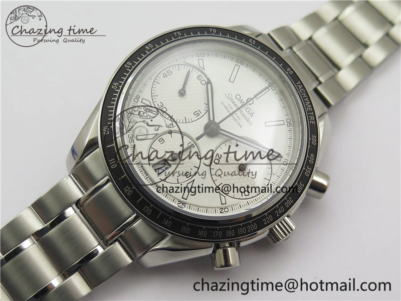 Speedmaster Racing Master SS HRF 1:1 Best Edition White Dial on SS Bracelet A7750