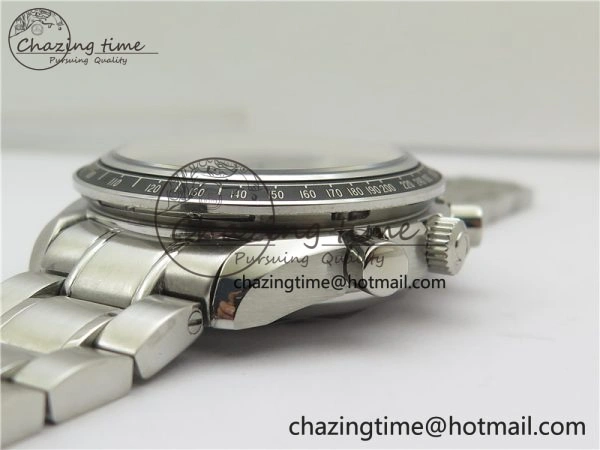 Speedmaster Racing Master SS HRF 1:1 Best Edition White Dial on SS Bracelet A7750